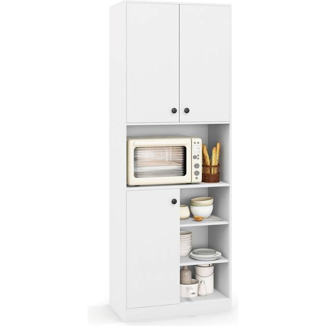 Kitchen Pantry Storage Cabinet 166cm Tall Modern Hutch Cabinet-White