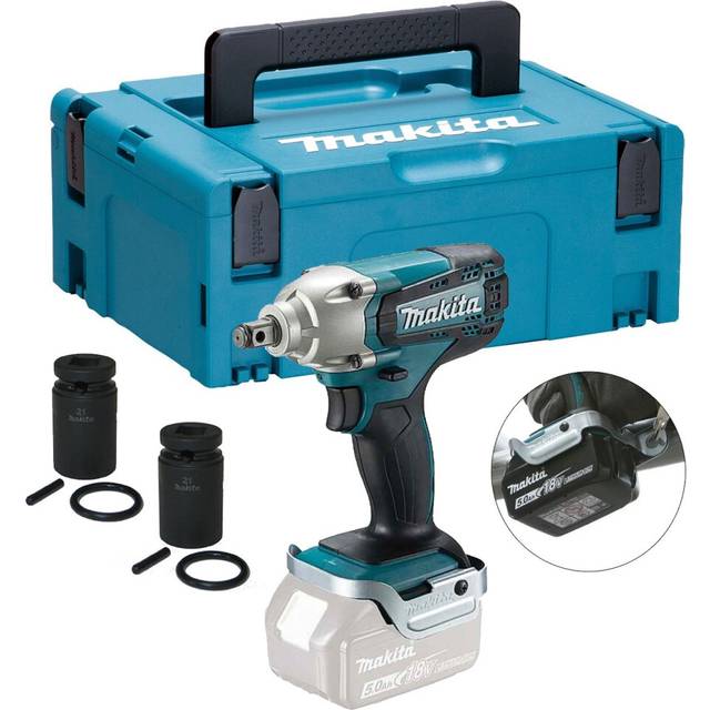 Makita DTW190Z 18v Cordless LXT 1/2"" Impact Wrench + Sockets +Clip + Makpac Case