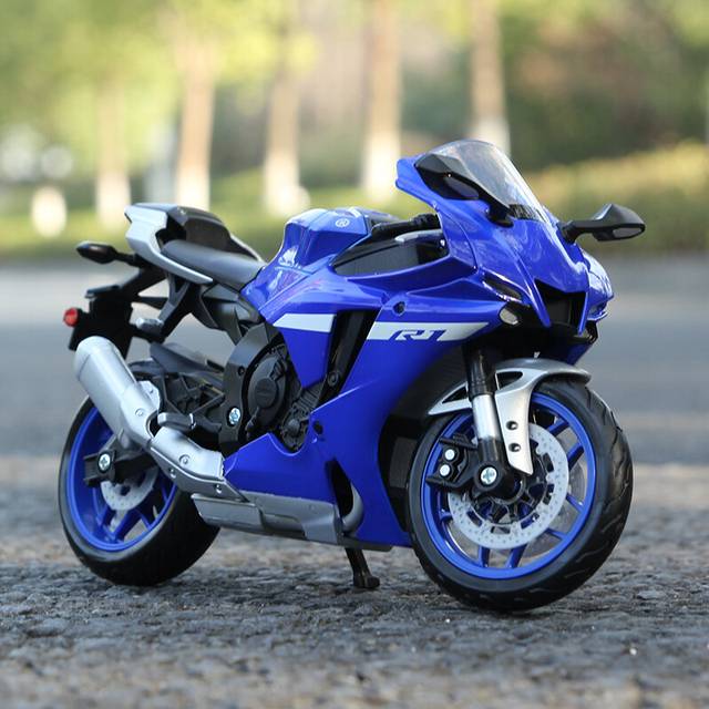 (Blue) Maisto Yamaha YZF-R1 2021 Motorcycle Model Static Diecast Plastic Vehicles Collectible Hobbies Moto Toy Collection