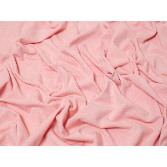 Minerva Core Range Melange Cotton Jersey Stretch Knit Fabric Fresh Rose