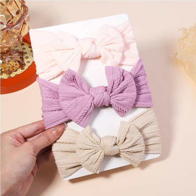 (2711-8) 3Pcs/Lot Cable Knit Baby Headbands For Children Elastic Baby Girls Turban Kids Hair Bands Newborn Headwrap Baby Hair Accessories