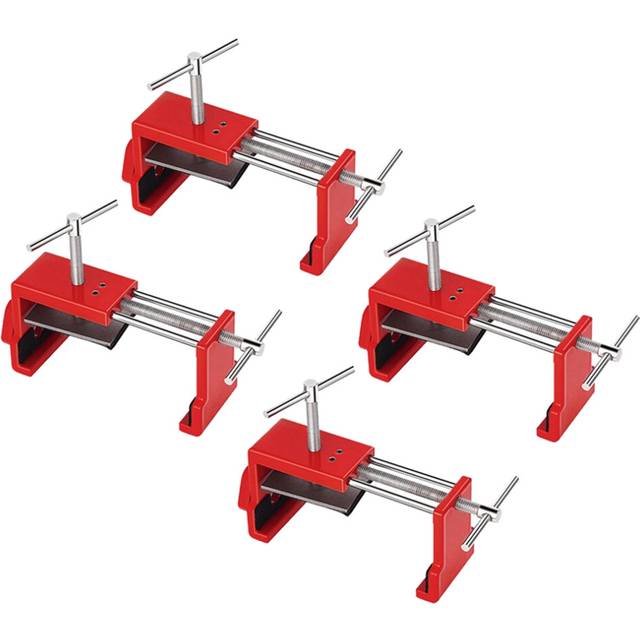 Cabinet Clamps, for Bar Face Frame,Handy Woodworking Punching, Cabinets, Drawer Installation-4 Packs Red