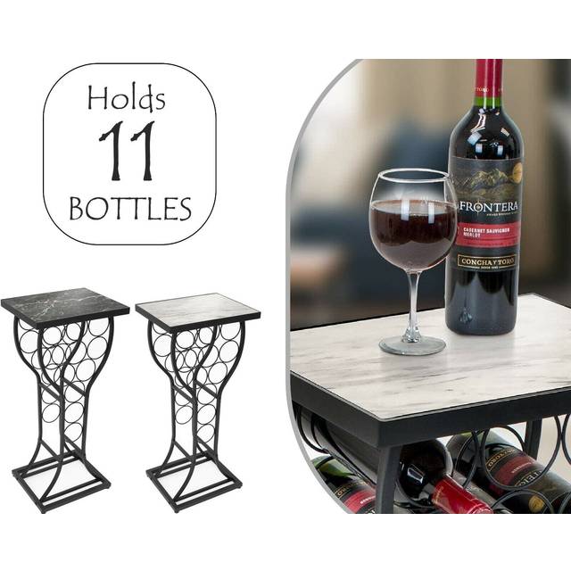 Sorbus Wine Storage Organizer Marble Table