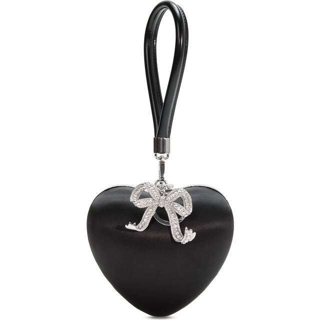 Self Portrait, Clutches, female, Black, ONE SIZE, Heart Clutch Hand-held Satin Black