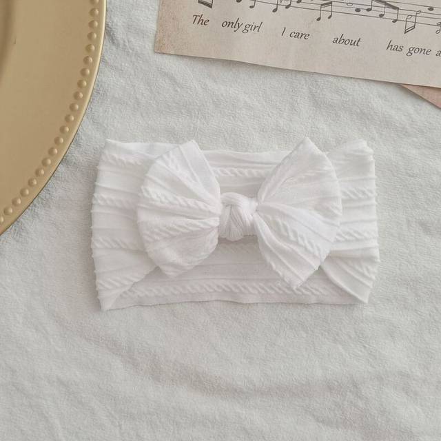 (8) Lovely Newborn Baby Headband For Girls Elastic Knit Children Turban Baby Bows Soft Nylon Kids Headwear Hair Accessories