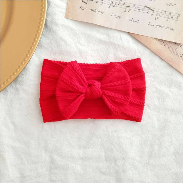 (4) Lovely Newborn Baby Headband For Girls Elastic Knit Children Turban Baby Bows Soft Nylon Kids Headwear Hair Accessories