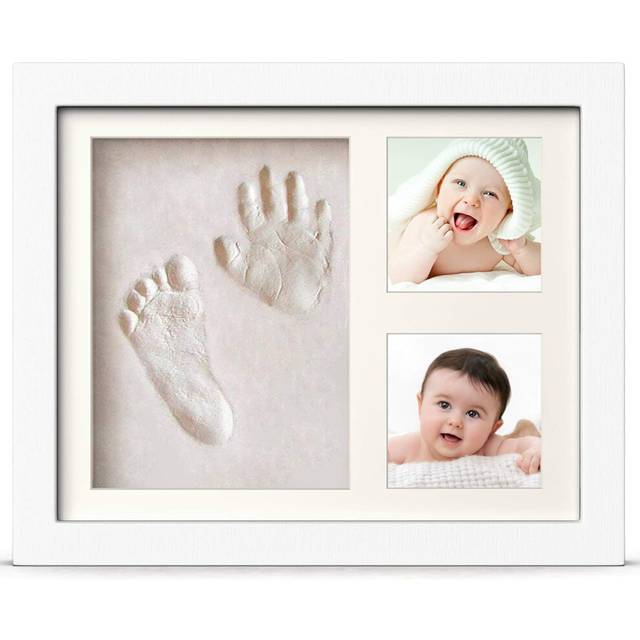 Baby Handprints and Footprints Souvenir Kit - Baby Print Photo Frames for Newborns - Baby Nursery Memory Art Kit Frames