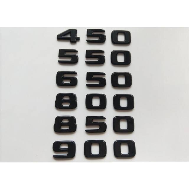 Brilliant Shiny Gloss Black Letters Number Trunk Emblems 450 500 550 580