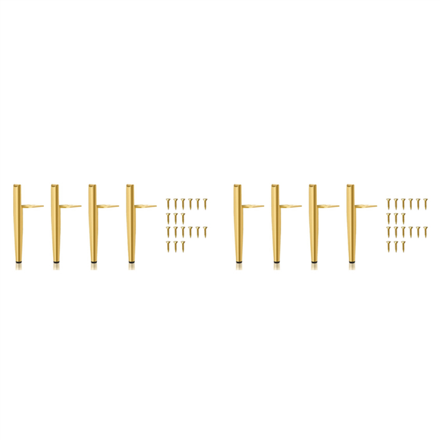 Furniture Feet Height 19.5cm Gold Metal Table Legs Maximum Load 600 Kg Sofa Foot Cabinet 8Pcs