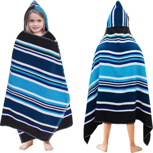 ORIGINAL KIDS Hooded Bath Towel Wrap - 100% Cotton Terry Large Oversized Hooded Kids Towel - Toddler Shower Pool Beach Towel - Super Soft Pl