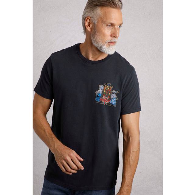 Doctor Hoot RSPB Charity Back Print Artist T-Shirt - Navy - XL