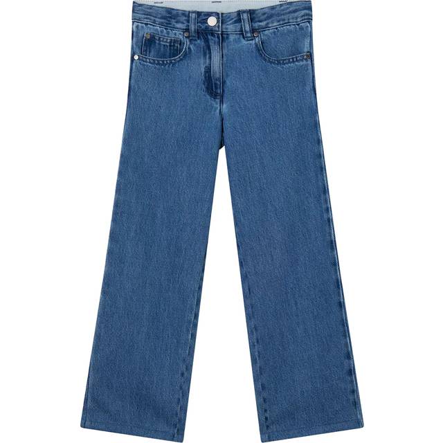 Stella McCartney, Jeans, unisex, Blue, 8 Y, Blue Denim Jeans with Adjustable Waist