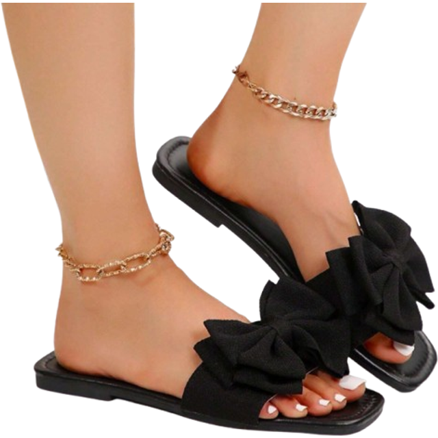 SHEIN Bowknot Slippers, Fashion Slippers For Women, Non-Slip Bowknot Outdoor Slippers Suitable For Dating, Vacation, Party, Gathering, Casual Everyday Wear
