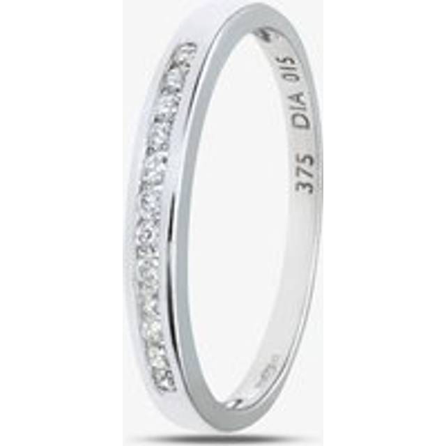 9ct White Gold 0.15ct Diamond Channel Set Half Eternity Ring PR04828W K - Silver