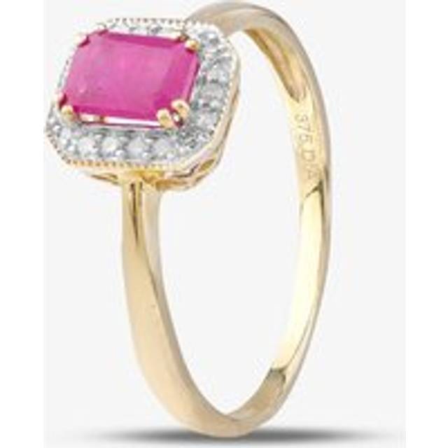 9ct Yellow Gold Ruby Cluster Ring DR1619YRU O