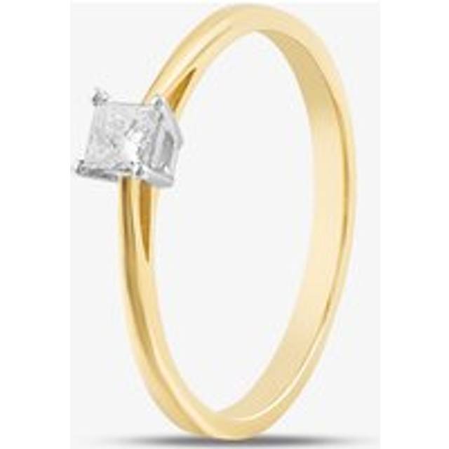 18ct Yellow Gold 0.25ct Princess Cut Diamond Solitaire Ring BGOJ K