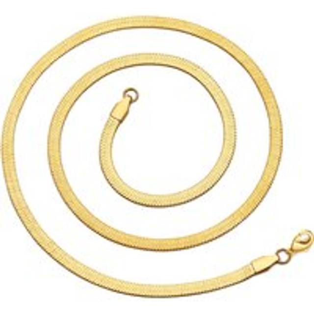 Gold Plated Stainless Steel Herringbone Flat Snake Chain 16" 18" 20" Inch Necklace
