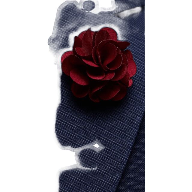 Burgundy Flower Lapel Pin