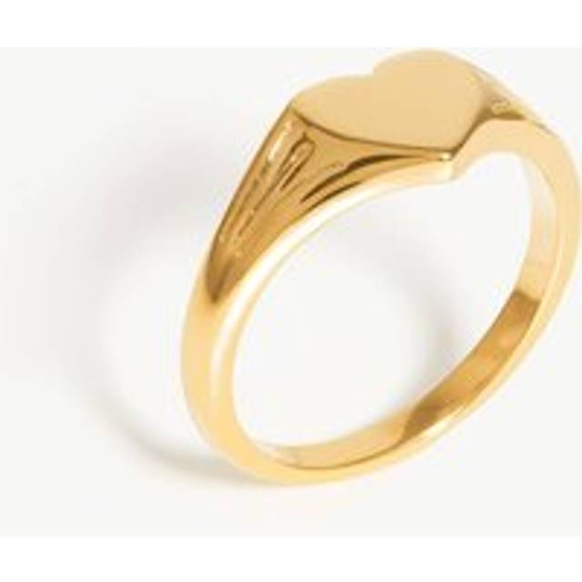 Engravable Heart Signet Ring | 18ct Gold Vermeil