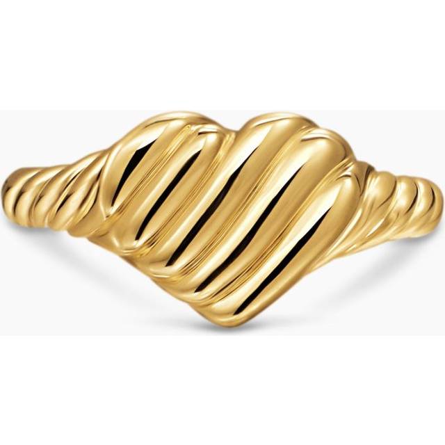 David Yurman - 18K yellow gold sculpted cable heart pinky ring - women - 18kt Yellow Gold - 3.5