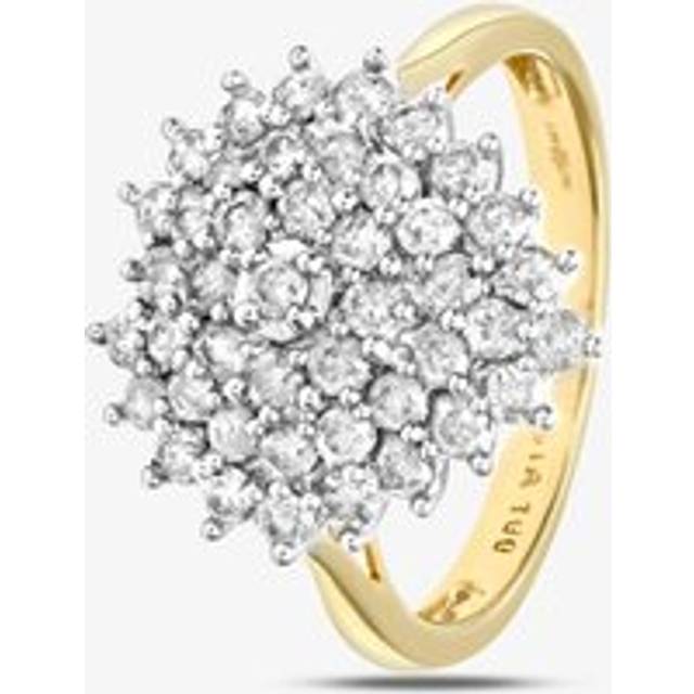 18ct Yellow Gold 1.00ct Diamond Heart Cluster Ring PR07116 18KY N