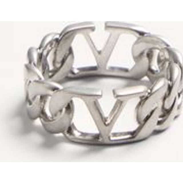 Valentino Garavani VLOGO SIGNATURE METAL RING Man PALLADIUM 19