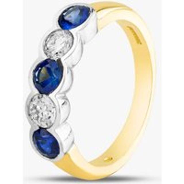 18ct Yellow Gold Brilliant Cut Sapphire & Diamond Five Stone Ring 23690 M