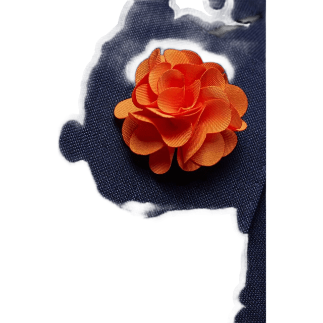 Orange Flower Lapel Pin
