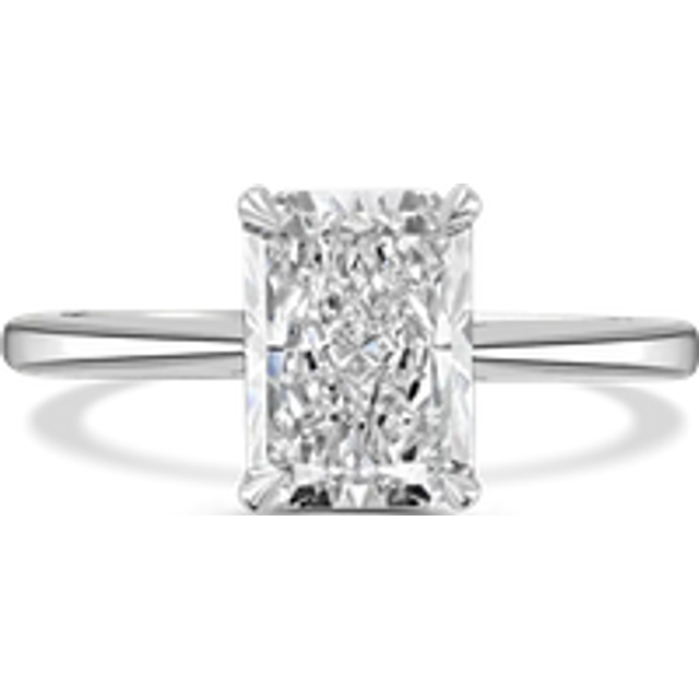 Platinum 3ct Rradiant Cut Laboratory Grown Diamond Solitaire - L