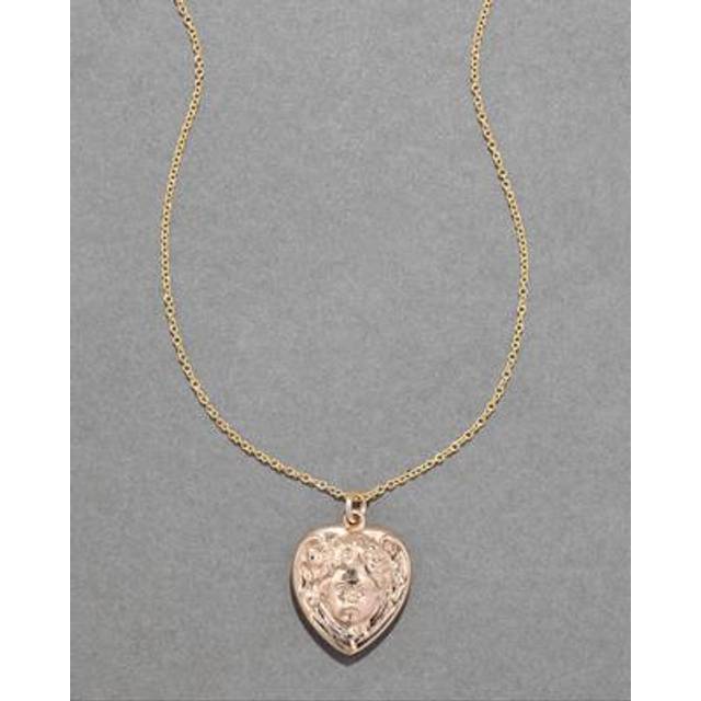 Alexis Bittar Antique 1920S 14K Fill Engraved Cherub Heart Locket Necklace in Gold  | Statement Jewelry from Alexis Bittar (One Size)
