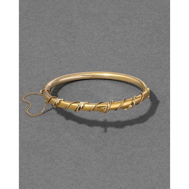 Alexis Bittar Antique Victorian 1880S 14K Rope And Vine Hinge Bracelet in Gold  | Statement Jewelry from Alexis Bittar (One Size)