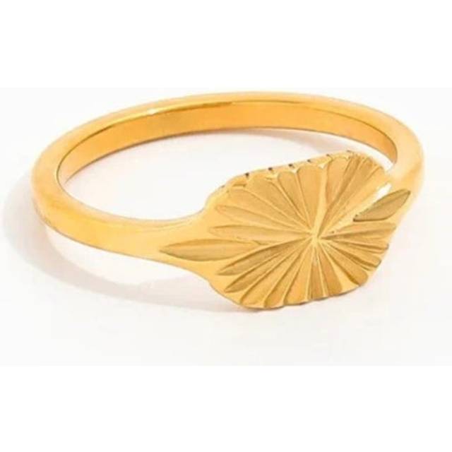 Muun Studios Sun signet Retangle Ring 18K Guldbelagt R060 - Guld