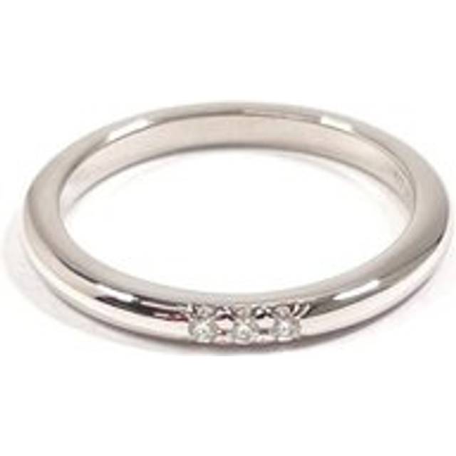 Womens Preloved Platinum ThreeStone Band Ring Wo - Silver - Grey - One Size