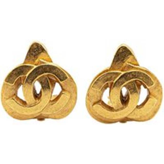 Womens Preloved CC Logo Clipon Earrings Wo - Gold - Metallics - One Size