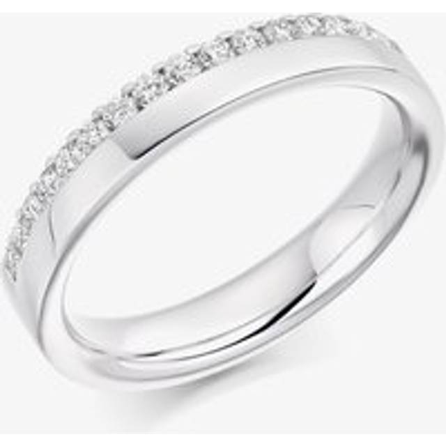 18ct White Gold 0.35ct Diamond Offset Half-Eternity Ring (M) HET2507 18W M - Silver