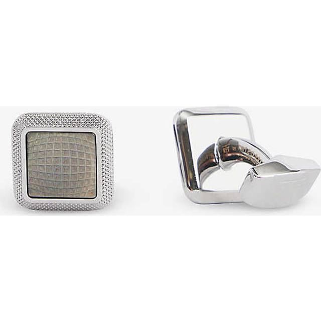 Tateossian Mens Silver Square Gear Palladium-plated Metal Cufflinks 2x2cm - SILVER