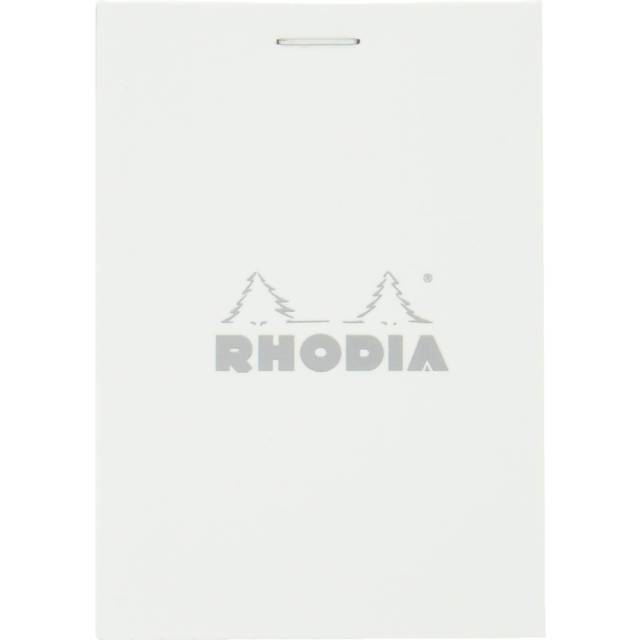 RHODIA cf11201 Notepad No. 11 (A7) 80 Sheets Set of 3, Square Ruled, Water Repellent Cover, Perforated, PEFC Certified, White