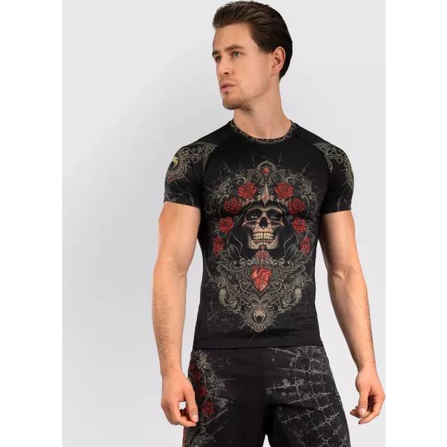 VENUM: SANTA MUERTE 5.0 KORTÄRTMAD RASHGUARD - SVART/GULD (X-large)