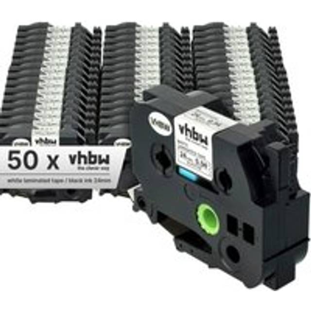 Vhbw - 50x Label Tape compatible with Brother P-Touch 2400 e, 2420 pc, 2430 pc, 2450 cc, 2400, 2450 Label Printer 24 mm, Black on White