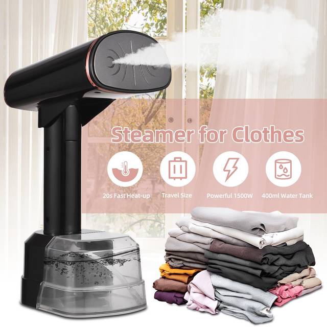 Handheld Steamer for Clothes 1500 Watts 20s Fast Heat-up Wrinkles Remover for Garments Up to EU Plug vit