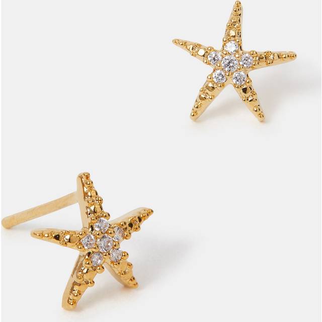 14ct Gold-plated Starfish Stud Earrings - Accessorize - One Size