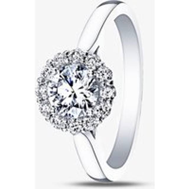 18ct White Gold 0.80ct Diamond Flower Cluster Ring 3741WG/80-18 M - Silver