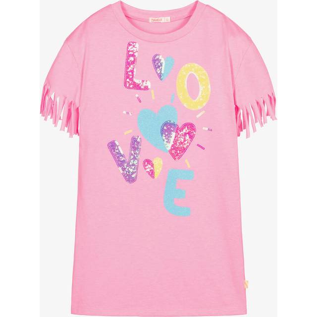 Billieblush Girls Pink Sequin Graphic Dress - 2 year