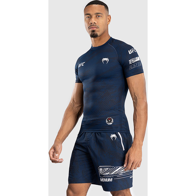 UFC Fusion Men's Performance Short Sleeve Rashguard Oceanic Blue