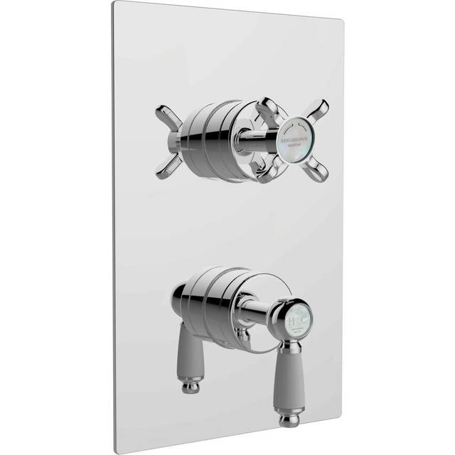 Double Concealed Thermostatic Shower Valve - Chrome Plated (25.5cm H X 16.5cm W X 12.4cm D)
