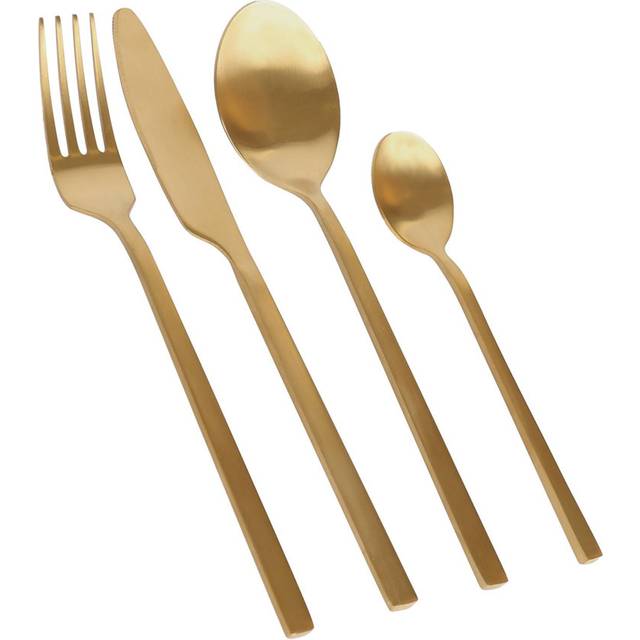 16pc Stainless Steel Cutlery Set - Gold