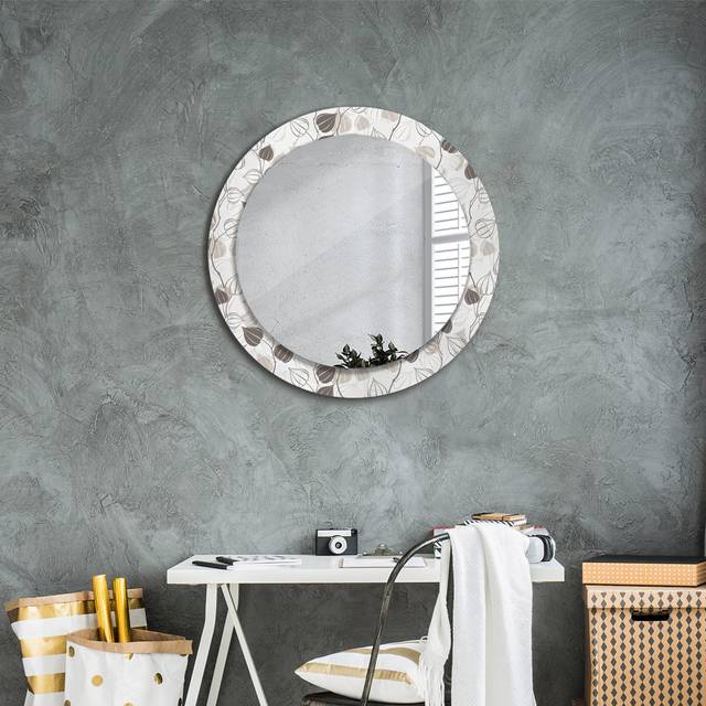 Huldar Round Glass Framed Wall Mounted Accent Mirror in White (70cm H X 70cm W X 0.8cm D)