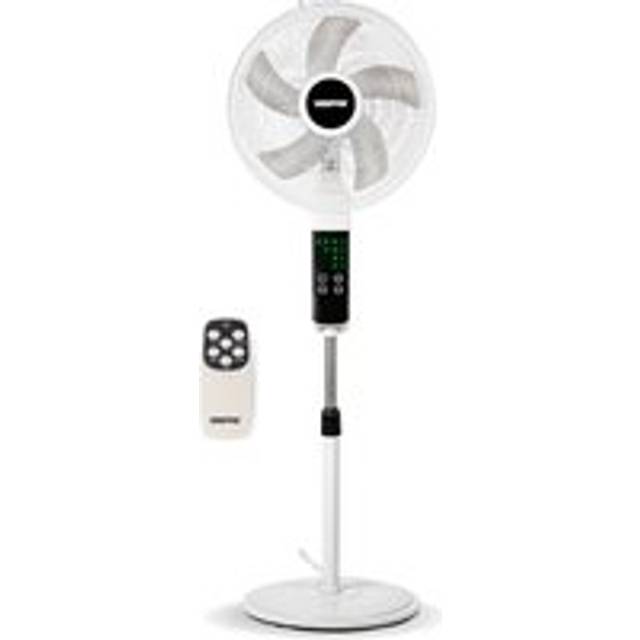 White 16" Digital Pedestal Fan With Remote Control 60W