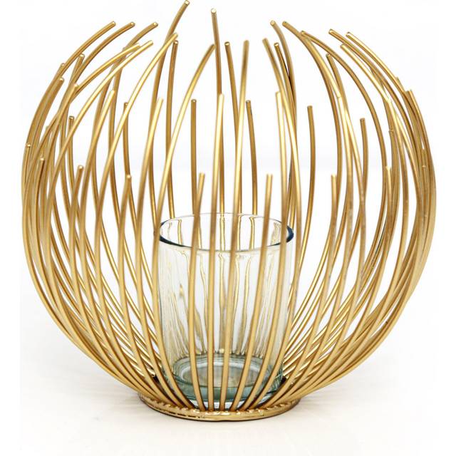 Metal Tealight - Gold (15cm H X 15.5cm W X 15.5cm D)