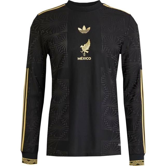 adidas Originals – Mexico – Svart långärmad tröja i jersey med guldfärgat tryck-Svart/a